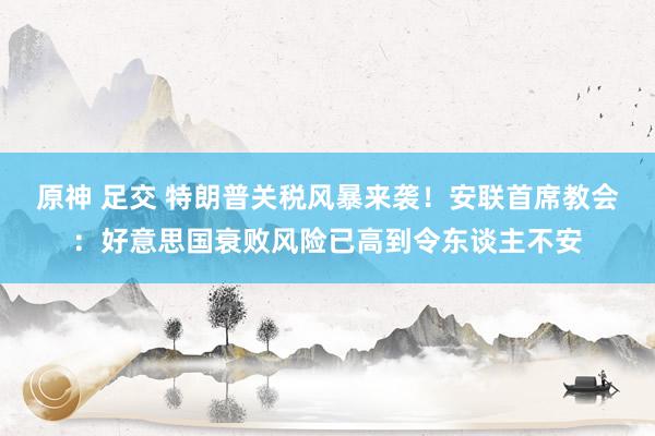 原神 足交 特朗普关税风暴来袭！安联首席教会：好意思国衰败风险已高到令东谈主不安